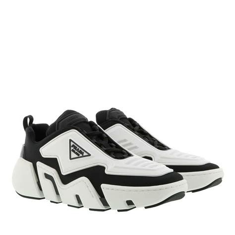 prada tech shoes|Black/white Technical fabric sneakers .